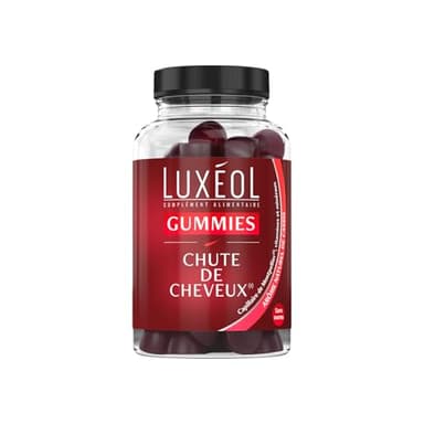 LUXÉOL - Gummies Chute Cheveux - Complément Alimentaire - Aide À Prévenir La Chute - Sans Sucres - Fabriqué En France - Programme 1 Mois - 60 Gummies
