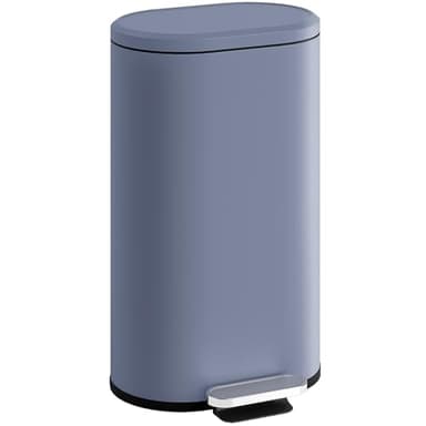 HOMCOM Poubelle cuisine 30L, poubelle à pédale rectangulaire avec seau intérieur amovible, couvercle à fermeture douce 90° et maintien en ouverture, anti-traces, pour bureau et maison, gris