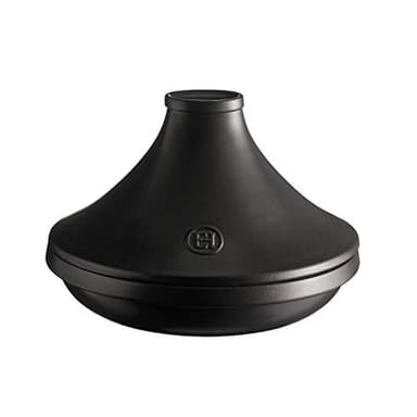 Emile Henry EH7A9567 Tajine en céramique 2L Delight, compatible induction, diam 26 cm, 4 à 6 pers, couleur Blanc/Noir, Ardoise