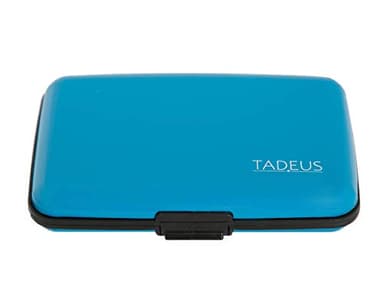 TADEUS Porte Carte bancaire avec Protection Anti piratage RFID et NFC Contre Le vol de données avec ebook (Blue)