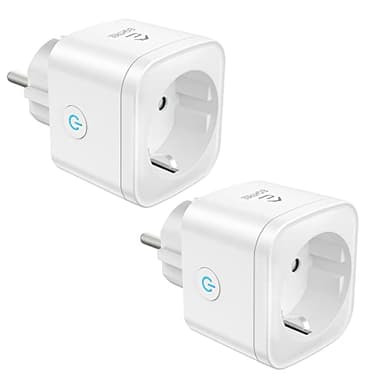 Prise Connectée WiFi, 16A 3680W Prise Intelligente EIGHTREE, Compatible avec Alexa, Google Home, SmartThings, Suivi de la Consommation d'énergie, Pack de 2, Wi-Fi 2,4 GHz Requis
