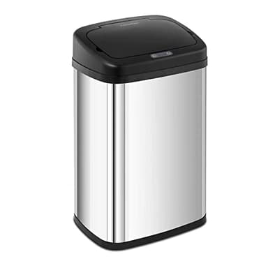 Fromm & Starck Poubelle Automatique De Cuisine En Acier Métal Ouverture Auto Sans Contact Électronique Capteur STAR_BIN_42 (30 l, Diode LED, Portée Capteur 30 cm, À Piles, Inox & ABS)