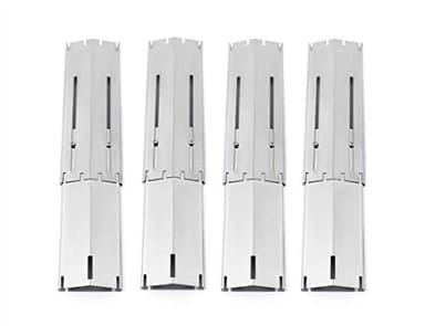 LOKHING Lot de 4 plaques de Chauffage universelles de Rechange réglables et résistantes en Acier Inoxydable pour Barbecue à gaz, étend de 30,5 cm à 53,3 cm