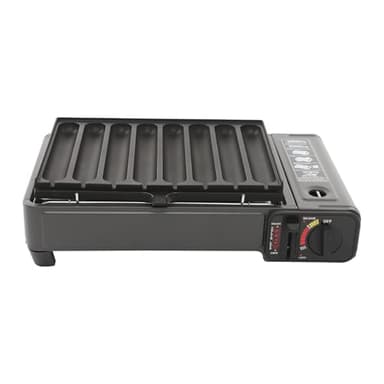 Barbecue à gaz portable pour camping avec mallette de transport, table et réservoir de graisse - Réchaud avec plaque