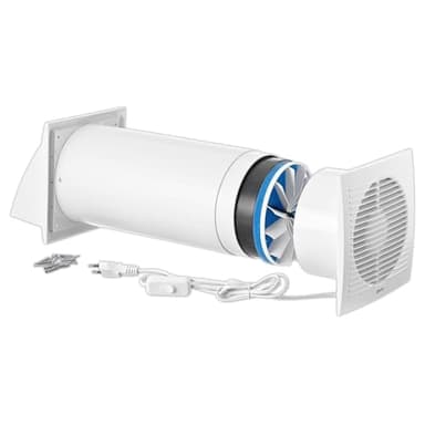 LIRAST 150mm VMC Double Flux Complet avec Câble et Cordon de Serrage - Récupérateur de Chaleur - Ventilation Extracteur dAir Repartiteur de Chaleur