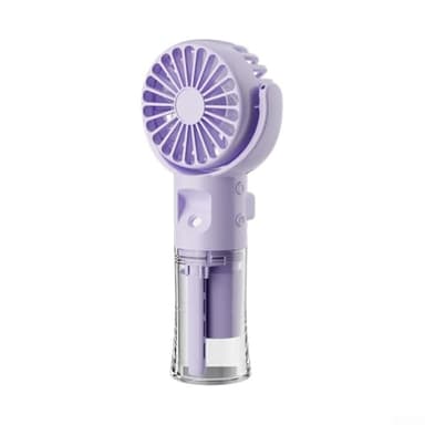 Ventilateur À Main USB Portatif, Portable Ventilateur De Bureau, Avec 4 Réglages De Vitesse Et Brume D'eau, Rechargeable, Silencieux, Pour Études Travail Voyages Camping, Cadeau D'été (Violet)