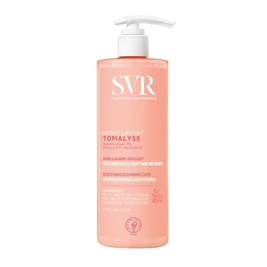 SVR - Topialyse Baume Lavant - Nettoyant apaisant sans sulfate - Pour peaux très sèches à atopiques - Huiles de coton & coco, niacinamide, prébiotiques - 400 ml