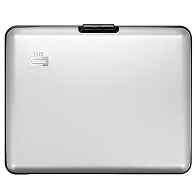 ÖGON -DESIGNS- Portefeuille en Aluminium, Format Carte d'identité, permis de Conduire, Protection RFID Contre la fraude et la démagnétisation, modèle Smart Case BIG Stockholm (Silver)