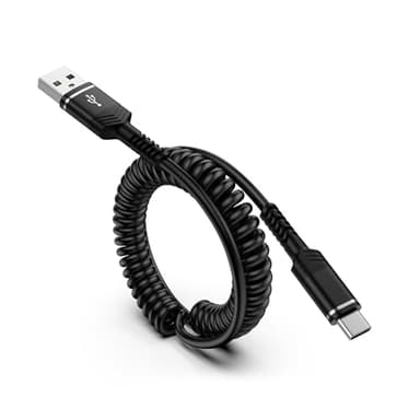 Câble USB C Spiralé Charge Rapide, [0.4M-1.8M] Cable Chargeur Type C, Câble USB A vers USB C Rétractable pour Samsung Galaxy S25 S24 S23 S22 S21 A17 A16 A15 A14 A56 A55 A36,iPhone 17 Pro 16 15,Xiaomi