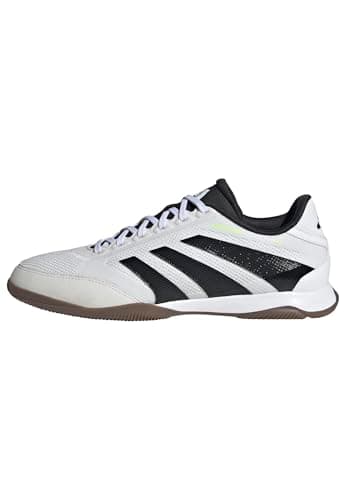 adidas Mixte Predator League Indoor Football Boots, Cloud White/Core Black/Lucid Lemon, 40 2/3 EU