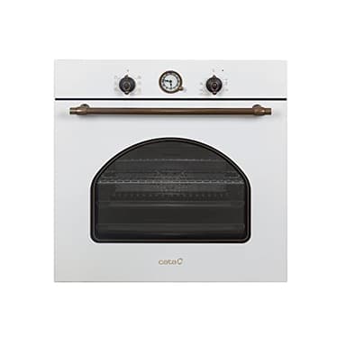 CATA MRA7108WH Four Électrique Encastrable Blanc Rustique Classe Énergétique A 7 Fonctions Programmateur de Cuisson Mécanique Four à Convection à 5 hauteurs et Capacité de 60 L