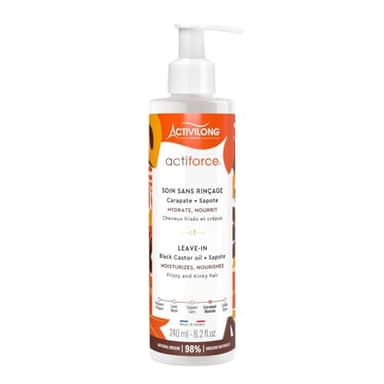 ACTIVILONG - Leave-in Actiforce - Sans Rinçage - Cheveux Frisés Et Crépus - 98 % D'Ingrédients Naturels - Sans Parabène, Ni Silicone, Ni Huile Minérale - Made In France - 240ml