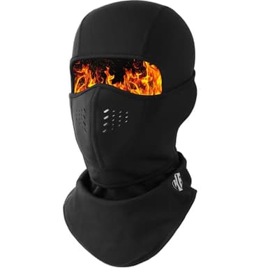 WTACTFUL Cagoule Moto Homme Polaire Balaclava Hiver Cache Cou Femme Coupe-Vent Respirant Thermique pour Vélo Ski Running Snowboard Chaud sous Casque Noir