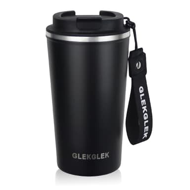 GLEKGLEK Mug Isotherme Cafe avec Couvercle 500ml en Acier Inoxydable Anti-fuite Tasse de Voyage Portable pour Maison Bureau Travail