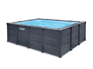Intex - 26396GN - Kit Piscine Tubulaire rectangulaire Graphite (L) 4,00 x (l) 3,00 x (h) 1,24m