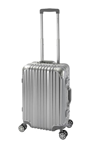 Travelhouse London T1169 Valise rigide à roulettes avec cadre en aluminium Différentes tailles et couleurs, argenté, Handgepäck