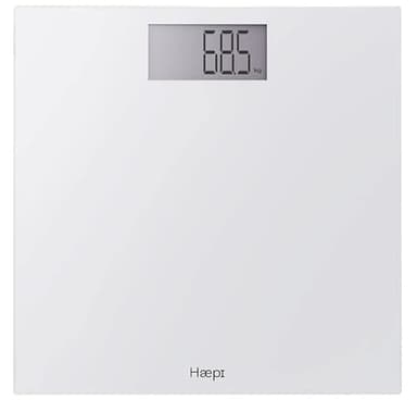 Haepi-Pèse Personnes Électronique Avec Grand Plateau, Écran et Affichage - Pèse-Personne Design et Précis - Capacité Maximale de 180kg - Piles Incluses - Garantie 15 Ans