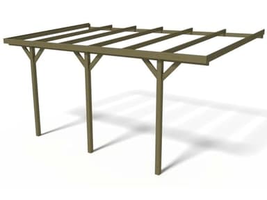 Carport Bois adossé Voiture Solar 2" - 300 x 454 x 245 cm