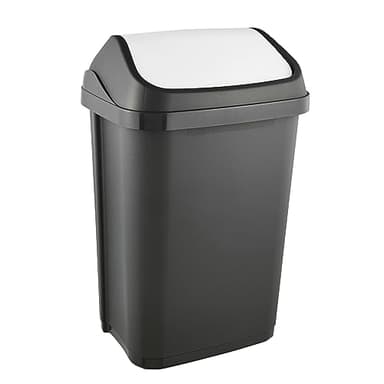 OKT 2053705 Swing-Bin Poubelle Plastique Graphite/Crème 25 L