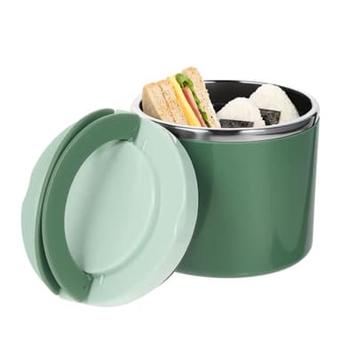 Custamix Boîte à goûter Isotherme 1000ml en Acier Inoxydable, Récipient Repas Chaud avec Poignée, pour École, Bureau et Camping, Garde Soupes et Aliments au Chaud