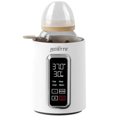 Chauffe Biberon, KOSTTE 6 en 1 Chauffe-Biberon Électrique Rapide pour Lait Maternel ou Formule, Facile à Utiliser, avec Minuteur, Contrôle Précis de la Température, pour tous les Biberons