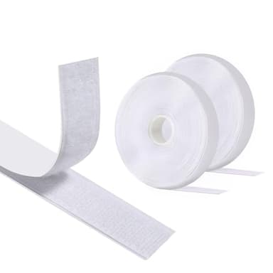 Vinabo Scratch Autocollant Double Face 8 M X 20 MM, Hook Loop Rubans Ruban AdhéSif Puissant à Crochets Et Boucles pour La Couture (Blanc)