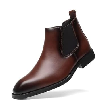 SANNAX Chaussures pour hommes Bottes de Chelsea Stylées Vintage Bottines d'affaires Hautes-Top Casual Bottes pour hommes Formelles Mocassins