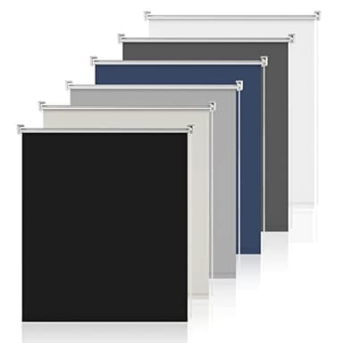 Sanfree Store Enrouleur occultant sans perçage Klemmfix - Fonction Thermique réfléchissante - pour fenêtre, Brise-Vue - Opaque - Supports de Serrage réglables - Noir - 45 x 170 cm (l x H)