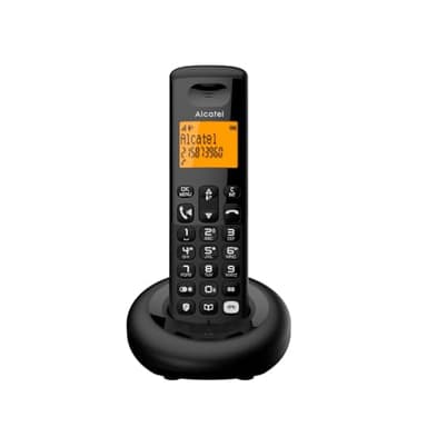 ALCATEL E260 S. Voice - Téléphone Fixe sans Fil DECT avec Répondeur - Design Compact - Grand Écran Rétroéclairé - Mains Libres - Fonction Blocage des Appels Indésirables - Noir