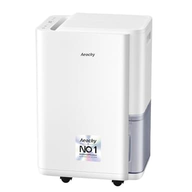 AEOCKY Déshumidificateur 20L/d, applicable à 160 m³ (40 m²), déshumidificateur à compresseur intelligent avec tuyau de vidange, pour sécher les vêtements, chambre, salle de bain, sous-sol