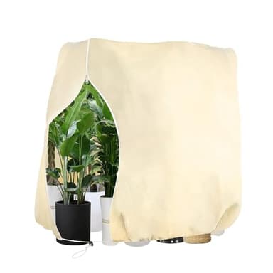 alouweekuky Voile D'hivernage 250 X 360 cm, Voile Hivernage Plante Exterieur 80 g/m² Respirante avec Fermeture éclair et Cordon, Housse Hivernage Plante Exterieur Convient aux Palmiers pour Hiverner