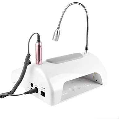 Ponceuse à ongles électrique Professionnelle Manucure Machine, 5-en-1 Fort 80W Aspiration Lampes à ongles Aspirateur Haute Puissance 4500 RPM Pour le Nettoyage avec Drill Handle LED Lampe
