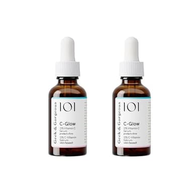 Geek & Gorgeous - C-Glow - Sérum à 15% de vitamine C + acide férulique & vitamine E, protège contre les dommages environnementaux, stimule le collagène & unifie le teint - tous les types de peau, Pack