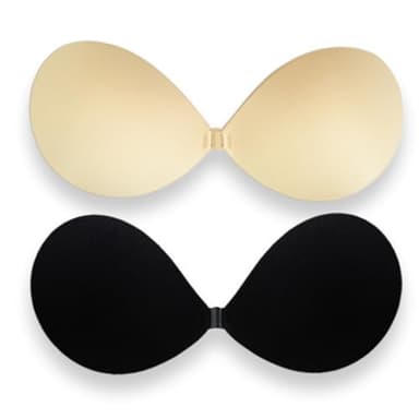 ZEPIQOR 2 Paires Soutien Gorge Adhésif, Soutien-Gorge Invisibles, Coque Adhésive, Réutilisable Silicone Sans Push-Up, Cache-Tétons (A)