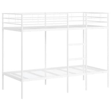 vidaXL Lit superposé sans Matelas Blanc 90x190 cm Acier, Cadre de lit, sommier, Meuble de Chambre, lit Mezzanine, Cadre de lit superposé