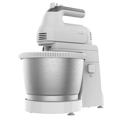 Cecotec Robot Pâtissier PowerTwist 500 Steel. Bol Auto-giratoire en Acier Inoxydable, 3.5 L de Capacité, 5 Niveaux de Vitesse, Fonction Turbo, et 3 Accessoires, Moteur de 500 W.