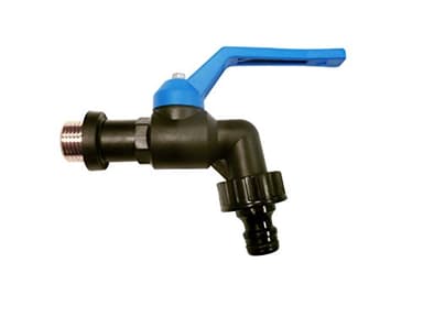 S&M 180033 – Robinet à sphère antigel 1,9 cm en polypropylène Noir, Manette Bleue avec Prise Automatique en Plastique