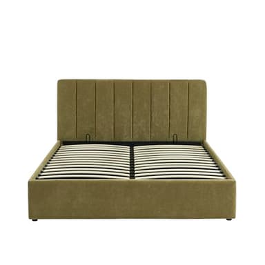 BAÏTA Lit Coffre Dario 160x200 sommier Inclus (Vert)