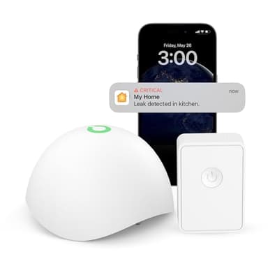 Détecteur de Fuite d'Eau Intelligent (avec Hub), Détecteur d'Indondation Compatible avec Apple HomeKit et SmartThings, Capteur d'Eau IP67 avec Surveillance à Distance et Notifications d'Application