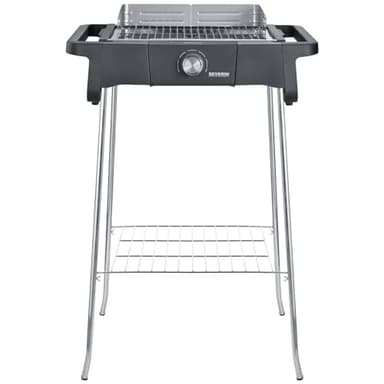 SEVERIN Barbecue sur Pieds "STYLE Evo S", 2 500 W, 0°C à 350°C en 10 min., bac à eau réducteur de fumée et d'odeurs, Noir, PG 8124