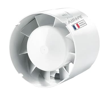 Airope - BA - 100 mm Extracteur D'air Silencieux,105 m3/h,14 W,Conduit en ligne,Axial de la gain,Économe en énergie,Pour le bain,WC,toilette,tente,serre,cuisine,bureau,garage,Garantie 5 ANS