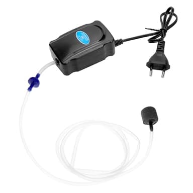QWORK® Pompe à air d'aquarium 3 W, Pompe à oxygène d'aquarium 2 L/Min, Comprenant Un Tuyau en Silicone de 120 cm, Une Pierre à air et Un clapet Anti-Retour