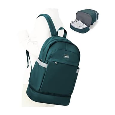 suradar Sac à dos Sport avec Compartiment Chaussures et sac Etanche Sacs a dos de Sport Gym Sac à Dos de Voyage Pliable pour Femmes Bleu paon