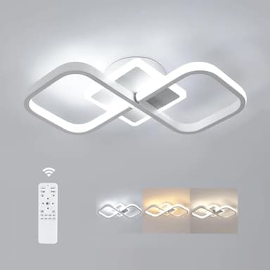 Comely Plafonnier LED Dimmable Carré Moderne, 40W 40cm 3000K-6500K, Luminaire Plafonnier Intérieur avec télécommande, Blanc Lampe de Plafond LED pour Chambre à Coucher, Salon
