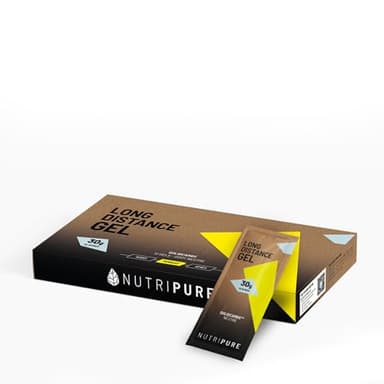 Nutripure | Gel Énergétique Longue Distance | Goût Neutre | Haute Tolérance Digestive | Sans Conservateurs | 30g de Glucides | Sport d’Endurance (Course, Trail, Vélo, Triathlon) | 1 étui (12 gels)
