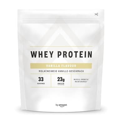 by Amazon - Nutrition Whey Protein Powder 1kg Vanilla (Anciennement sous la Marque AMFIT, Même Produit)
