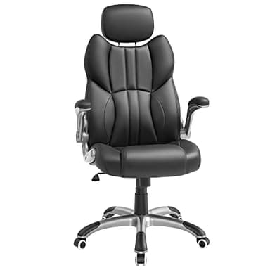 SONGMICS Chaise de Bureau, Fauteuil Gamer Ergonomique, Siège, Mécanisme à Bascule, Accoudoirs Pliables, Roulettes Auto-bloquantes, Hauteur Réglable, Chaise E-sport, Noir d'Encre OBG65BK