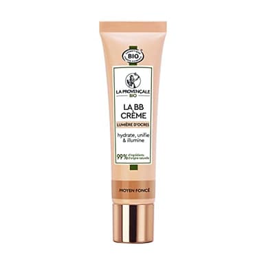 La Provençale Bio - La BB Crème Lumière d'Ocres Certifiée Bio - Crème Teintée Hydratante - Huile d'Olive Bio AOP Provence - Pour Tous Types de Peaux - Teinte : Moyen Foncé - 30 ml