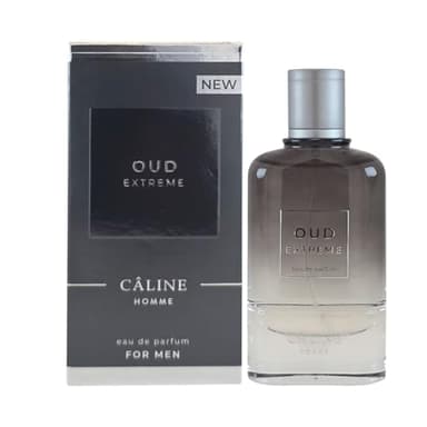 Caline Homme, Eau de parfum Oud Extreme pour homme, parfum intense boisé avec oud, cuir et patchouli, longue durée, fabriqué en France, 60 ml
