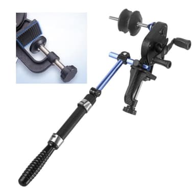 Violiica Enrouleur de Ligne de Pêche Portable Station de Bobine pour Bobine de Recyclage Réglable pour Pince en Acier Inoxydable avec Tige Télescopique 23-45cm pour Rotation à 360° Goutte d'Eau //Roue